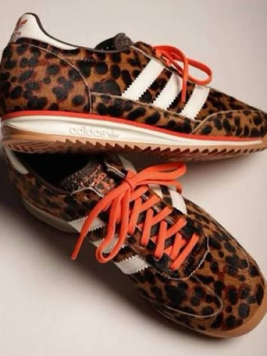 adidas Shoes - adidas Leopard Print Women's Sneakers with Orange Laces